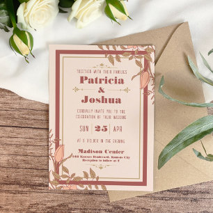Convite Concurso de Casamento Retroativo Chic Boho Blush B