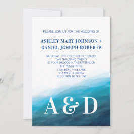 Convite Concurso de Casamento Rolling Ocean Waves, Turques