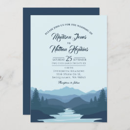 Convite Concurso de Casamento Rustic Misty Mountain