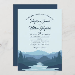 Convite Concurso de Casamento Rustic Misty Mountain