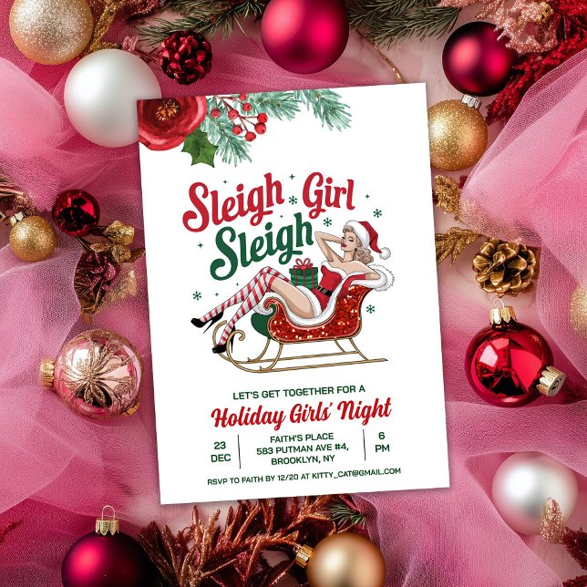 Convite Concurso de Natal para o Feriado de Sleigh Girl (Criador carregado)