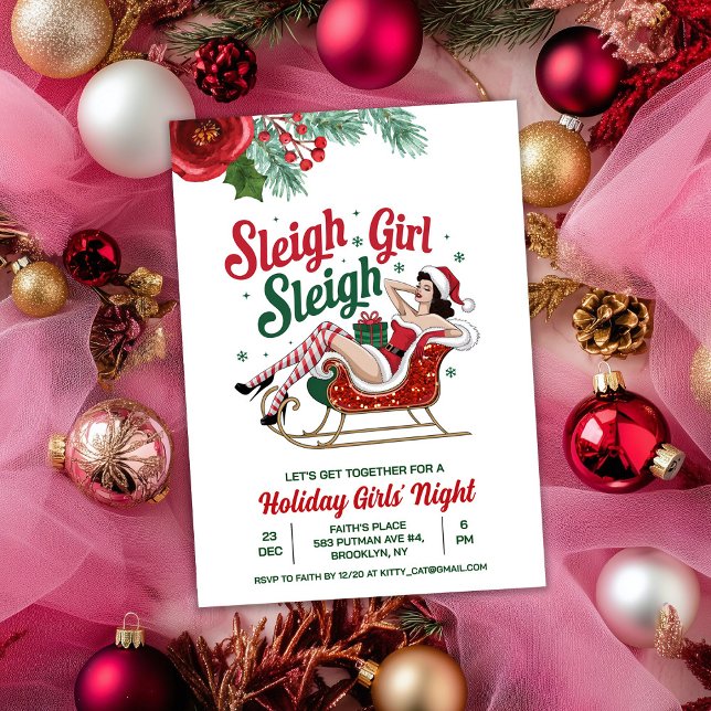 Convite Concurso de Natal para o Feriado de Sleigh Girl (Criador carregado)