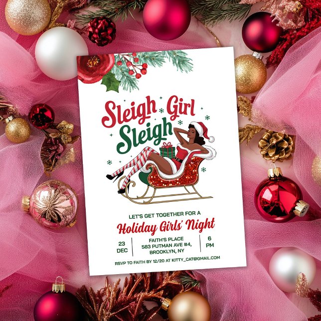 Convite Concurso de Natal para o Feriado de Sleigh Girl (Criador carregado)