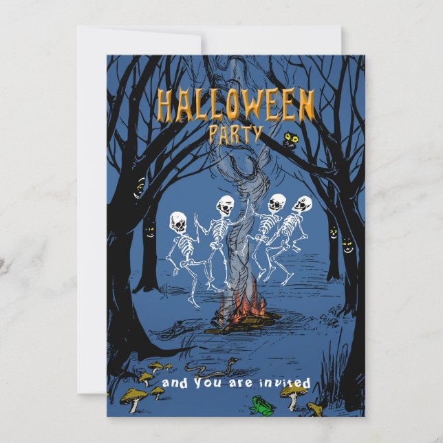 Convite Concurso do Partido das Bruxas - Esqueletos Dançan (Frente)