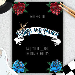 Convite Concurso Escolar para a Velha Tatuagem Branca e Ne