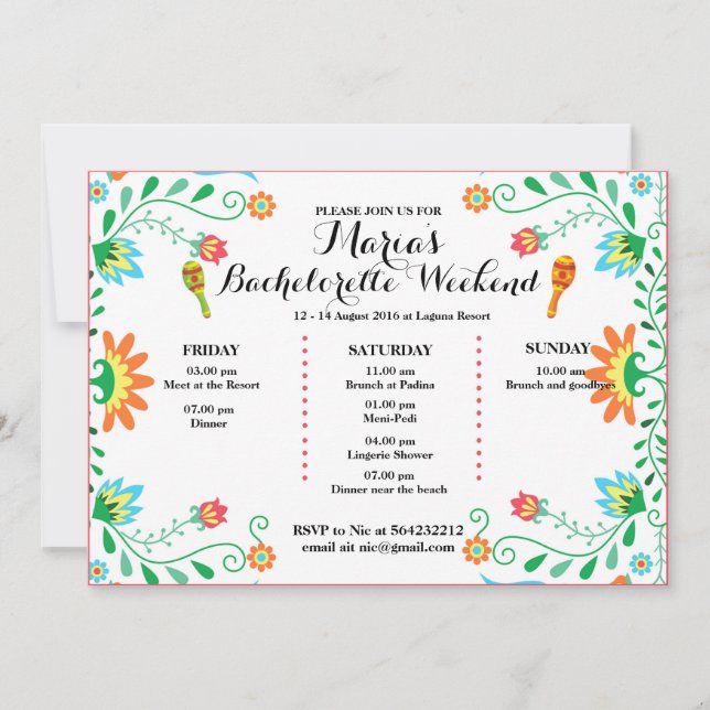 Convite Concurso Itinerário para a Festa de solteira Fiest (Frente)