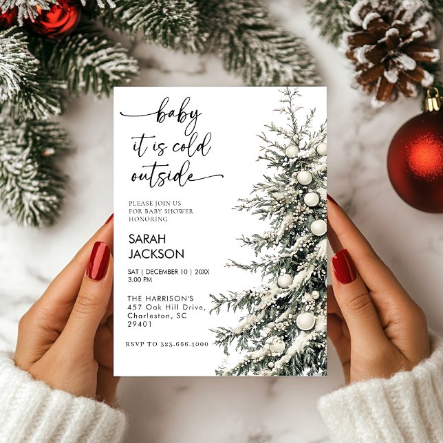 Convite Concurso para Chá de fraldas de inverno, querida é (Criador carregado)