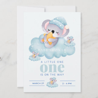 Convite Concurso para Chá do Bebê Dormindo Koala Boy