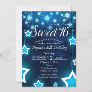 Convite Concurso Personalizado 16 Bonito Com Luzes Estrela