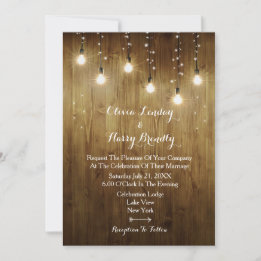 Convite Concurso Rustic String Of Lights Country Weditatio