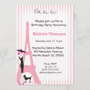 Convite Concursos de aniversário da Torre Eiffel Paris