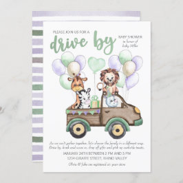 Convite Condução por Caminhão Safari e Chá de fraldas de A