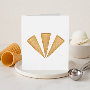 Convite Cone de Sorvete de Waffle Triplo Sobremesa de Verã