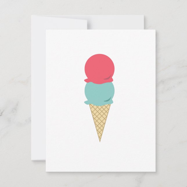 Convite Cone de Sorvete Duplo Caprichoso (Frente)