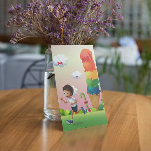 Convite Cone de Sorvete Fantasia com o Feliz Garoto Corren