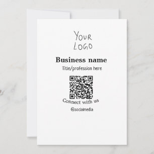 Convite Conectar-se com o logotipo de empresa QR nome de m