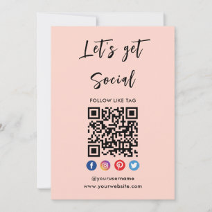 Convite Conecte-se com a mídia social moderna cor-de-rosa