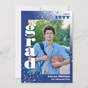 Convite Conexões Azuis 2 em 1 Graduação de Foto