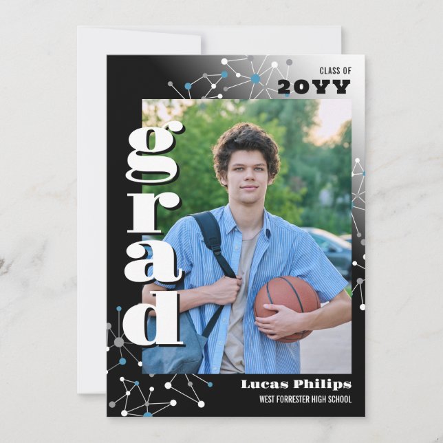 Convite Conexões Pretas 2 em 1 Graduação de Foto (Frente)