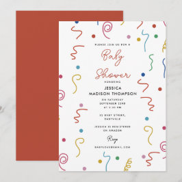 Convite Confete de Festa Colorido Baby Shower