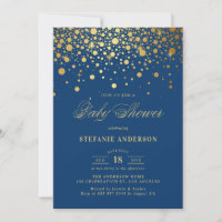 Confete de Folha de Ouro Falso Baby Shower Azul