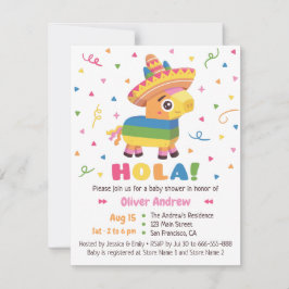 Convite Confete de Pinata Fofa Olá Festa Chá de Bebê