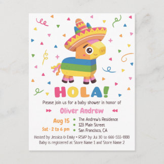 Convite Confete de Pinata Fofa Olá Festa Chá de Bebê