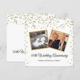 Convite Confete Dourado Aniversário de 50 Anos de Casament