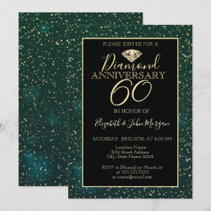 Convite Confete Dourado Diamante Verde Casamento Aniversár