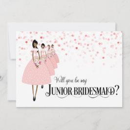 Convite Confete Rosa Seja Minha Dama de Honra Júnior Étnic