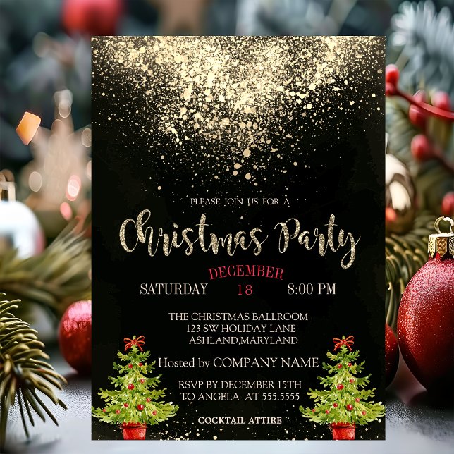 Convite Confetes, árvore de Natal Festa de Natal da Empres (Criador carregado)
