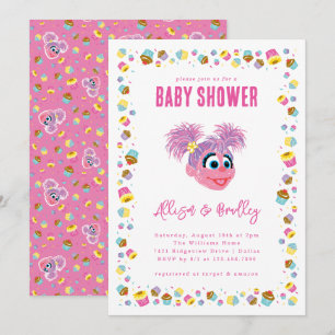 Convite Confetes de Chuveirinho de Bebê Rosa Abby Cadabby