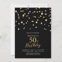 Confetes de Hexágono Preto e Dourado Aniversário d