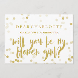 Convite Confetes Dourados do falso você será meu florista