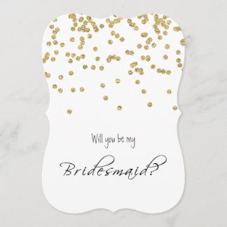 Convite Confetes Dourados - você será minha dama de honra?