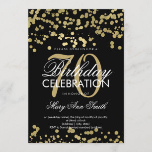 Convite Confetes modernos da folha Dourado da festa de