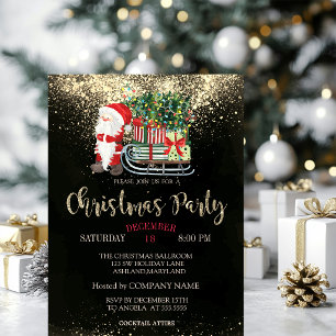 Convite Confetes,Papai Noel,Trenó Companhia de Natal