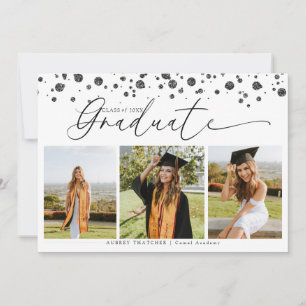 Convite Confetes Pretos    Colagem de Fotos Graduação