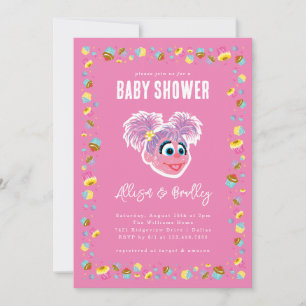 Convite Confeti de Chuveirinho de Bebê Rosa Abby Cadabby