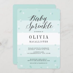Convite Confetti Aqua Stripes Boy Sprinkle Invite