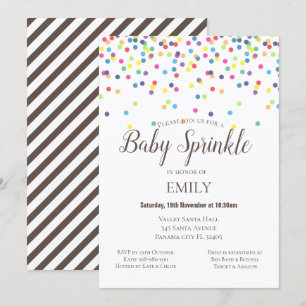 Convite Confetti Baby Sprinkle Invent - Chá de fraldas