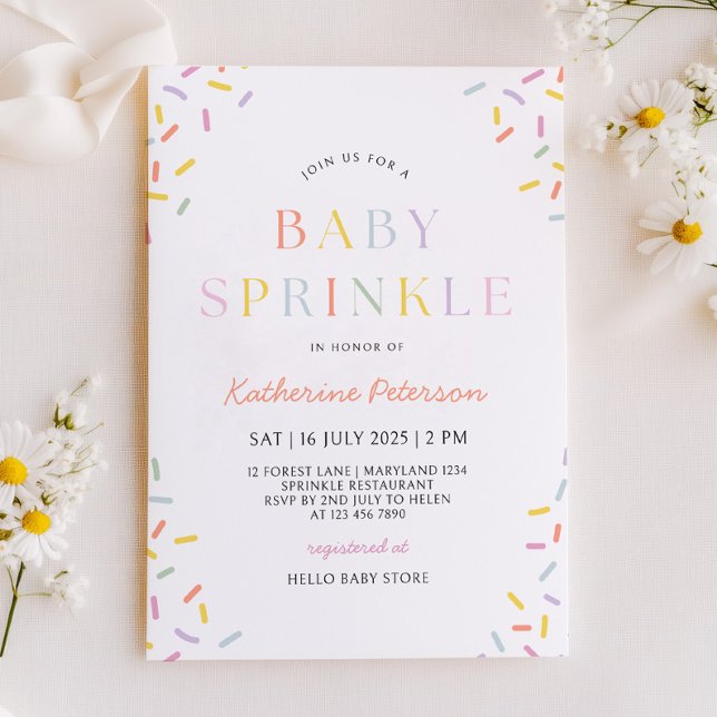 Convite Confetti Baby Sprinkle Invitation (Criador carregado)