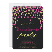 Confetti Bachelorette Faux Pink Glitter Partido He