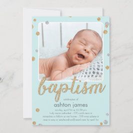 Convite Confetti Baptism - Azul