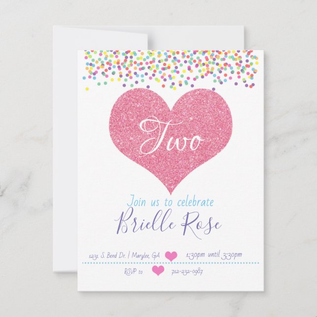Convite Confetti Birthday Invite (Frente)