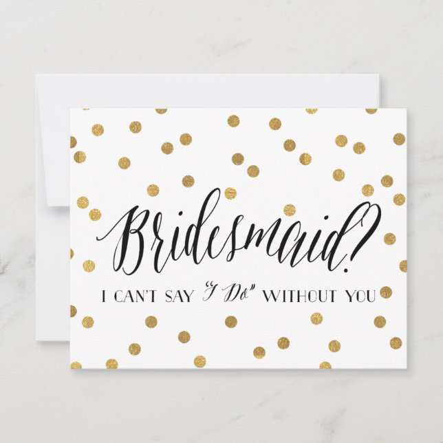 Convite Confetti Bridesmaid | Bridesmaid (Frente)