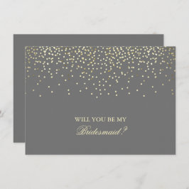 Convite Confetti Cinza Dourada Casamento Bridesmaid Convit