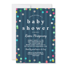 Confetti Colorido - Chá de fraldas Azul Escuro