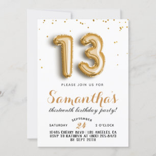 Convite Confetti de Aniversário de 13