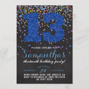 Convite Confetti de Aniversário de 13